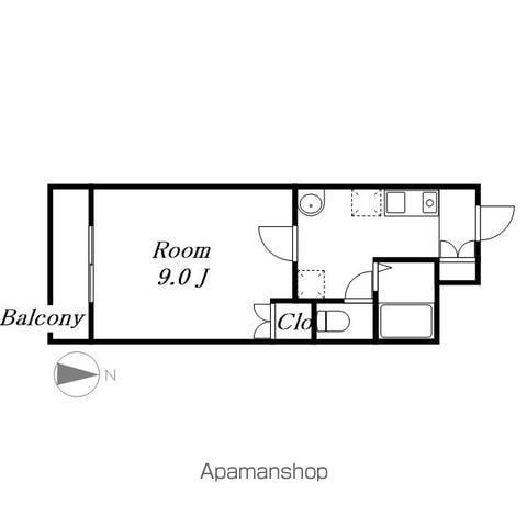 ガーデンハウス(1K/2階)の間取り写真