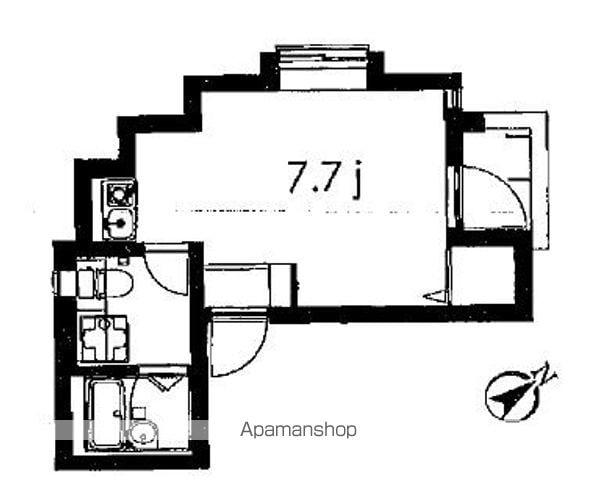 シャレー中目黒カワベ第18(ワンルーム/2階)の間取り写真