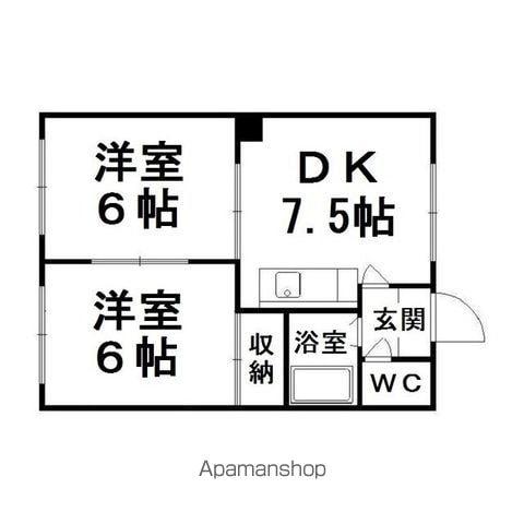 コーポラスグリーン(2DK/2階)の間取り写真