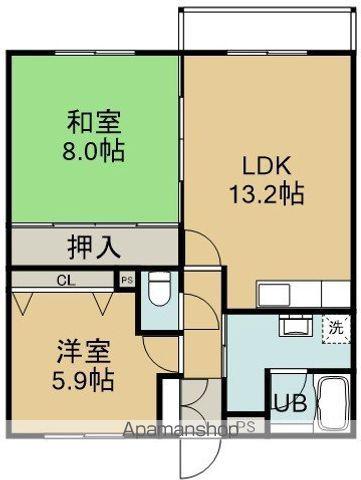 Sコートグレイン(2LDK/3階)の間取り写真