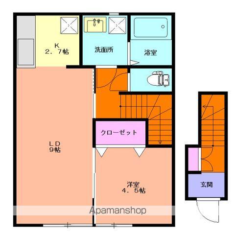 PRIMUS W(1LDK/2階)の間取り写真