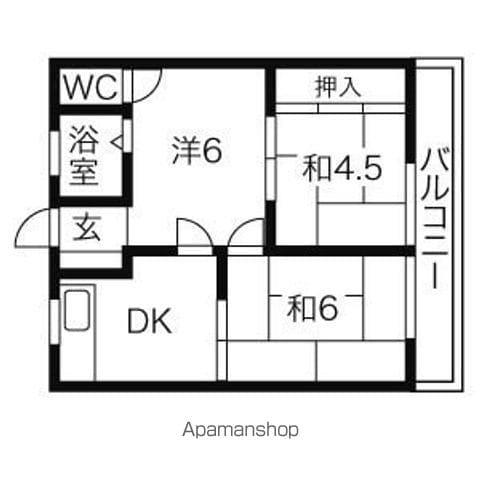 五才美ハイツ(3DK/3階)の間取り写真