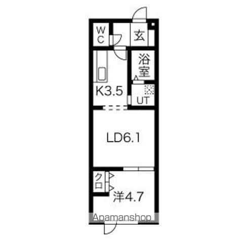KANON21(1LDK/2階)の間取り写真