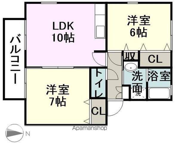 ヴィラージュ秋津(2LDK/2階)の間取り写真