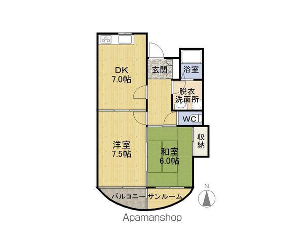 メゾンドシャルム(2DK/1階)の間取り写真