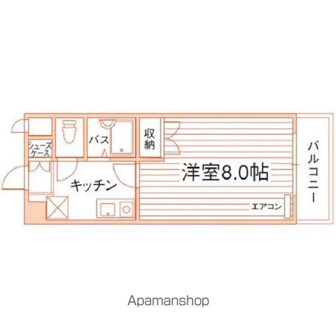 ヴァンテアン清水(1K/4階)の間取り写真