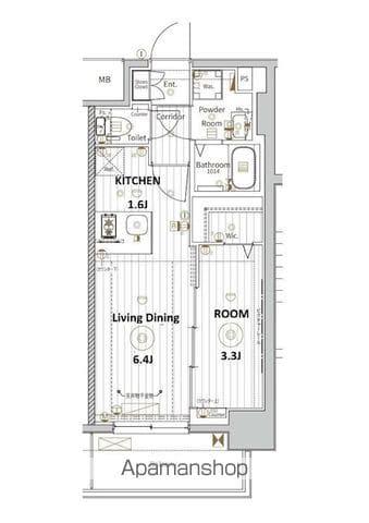メイクスアート名古屋城西(1LDK/6階)の間取り写真