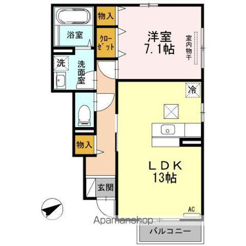 プティシャン II(1LDK/1階)の間取り写真