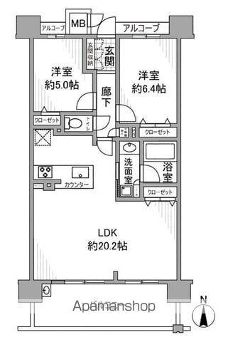 プレサンスロジェ本陣駅前(2LDK/8階)の間取り写真