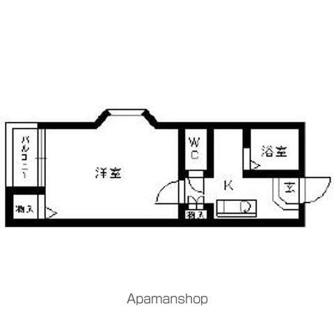 春入居可リバーJOY室見(1K/2階)の間取り写真
