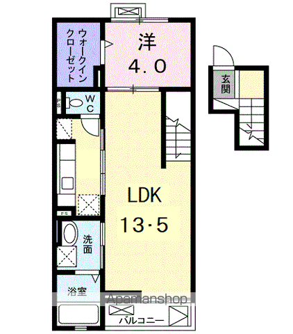 エテルノ(1LDK/4階)の間取り写真