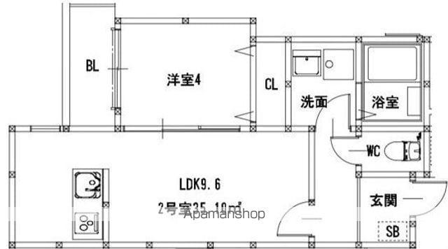 クリーク下山門Ⅱ(1LDK/1階)の間取り写真