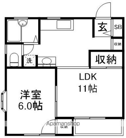 サンフルールゆりのき(2DK/2階)の間取り写真