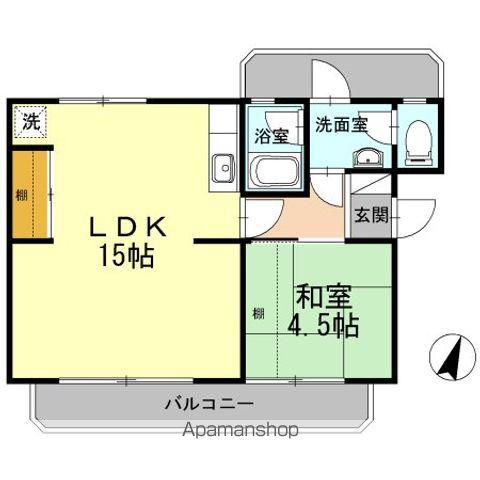 メゾン矢野(1LDK/1階)の間取り写真