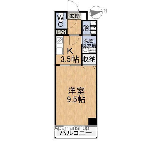 モルゲン駅東(1K/6階)の間取り写真