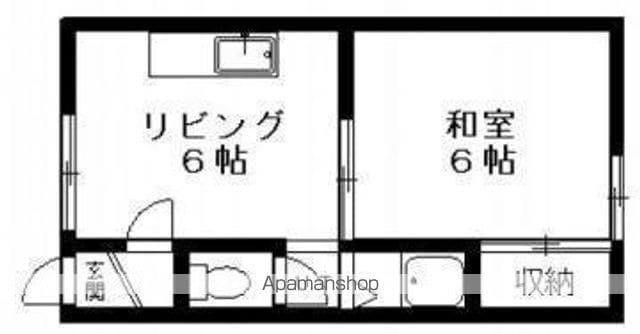 第1日の出ハイム(1DK/2階)の間取り写真