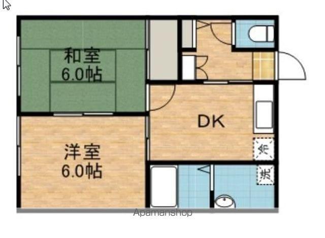 フォーブルⅢ(2DK/2階)の間取り写真