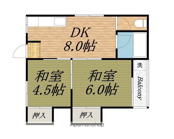 城間ハイツ(2DK/2階)の間取り写真