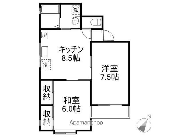 あけぼのコーポレーションⅡ(2DK/1階)の間取り写真