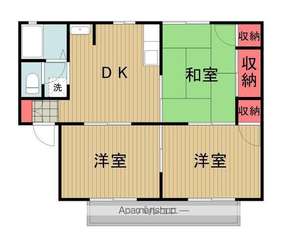 シャルマン舟山(3DK/2階)の間取り写真