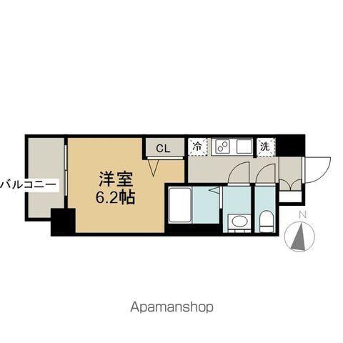 メイクス矢場町Ⅱ(1K/9階)の間取り写真