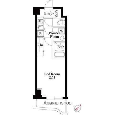 GRAN PASEO神楽坂(1K/B1階)の間取り写真