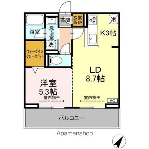 セレーナ東静岡(1LDK/3階)の間取り写真