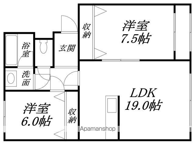 レジデンス・シーコーストⅡ(2LDK/1階)の間取り写真