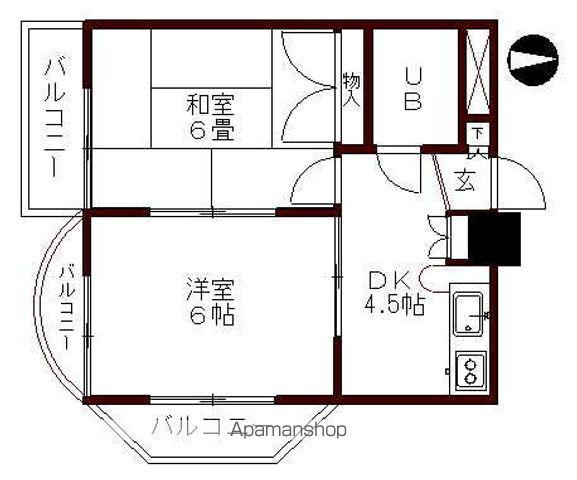 プレスイン明治(1K/3階)の間取り写真