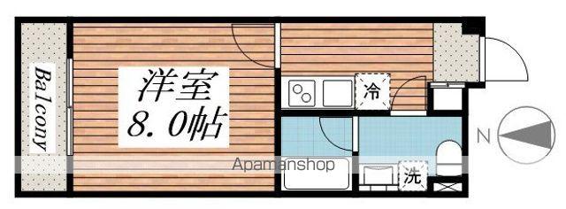 LUCENT COURT 代々木上原(1K/1階)の間取り写真