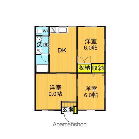 旭ハイツ(3DK/1階)の間取り写真