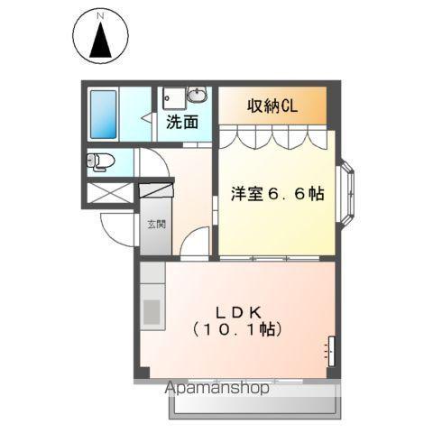 ヴィレッジ清洲Ⅱ(1LDK/2階)の間取り写真