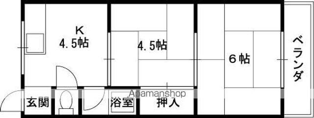 栄ハイツ(2K/3階)の間取り写真