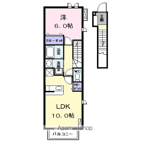 名古屋市東山線 岩塚駅 徒歩15分 2階建 築14年(1LDK/2階)の間取り写真