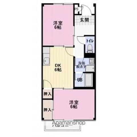 SURPLUS TWOピュアハイツ(2DK/2階)の間取り写真