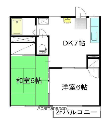 フジハイツ(2DK/1階)の間取り写真