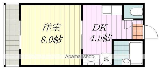 アリスト清水町(1DK/3階)の間取り写真