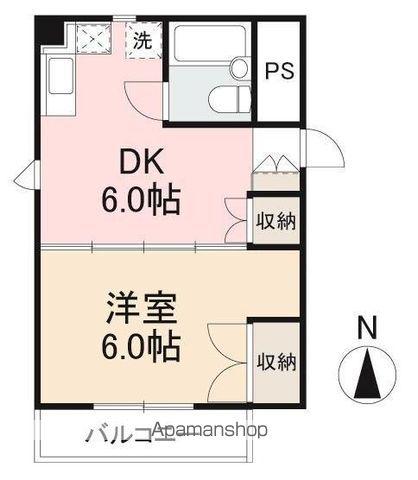 フォルトゥーナ カメオカ(1DK/4階)の間取り写真