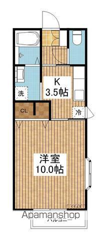 フェリス牡丹山(1K/1階)の間取り写真
