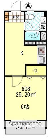 四谷コーエイマンション(1K/6階)の間取り写真