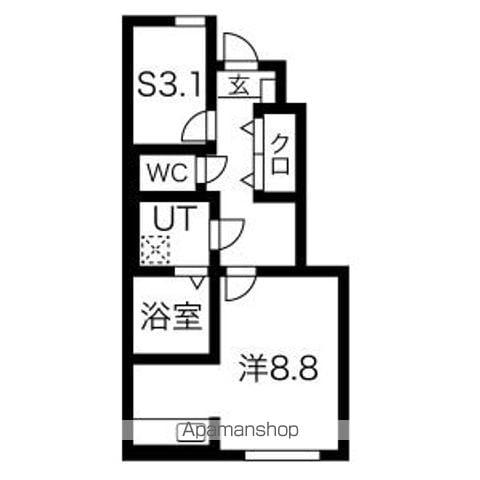 ラポール久野本(ワンルーム/1階)の間取り写真