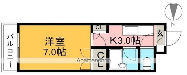 ジョイフル西町(1K/4階)の間取り写真