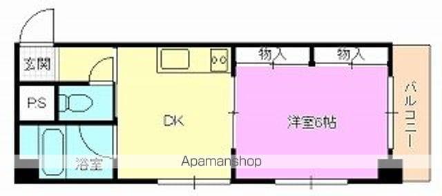 メゾンブランシュ(1DK/4階)の間取り写真
