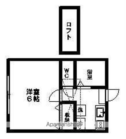 国見TSハイツⅡ(1K/1階)の間取り写真
