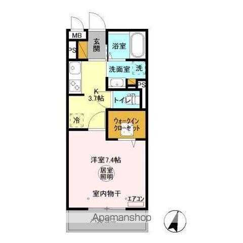 NTCながれやま(1K/1階)の間取り写真