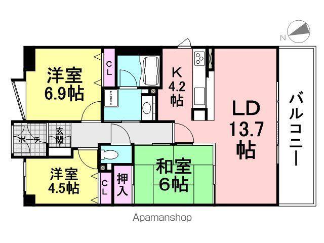 尼崎イスティー(3LDK/11階)の間取り写真