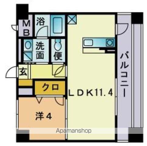 ADEN箱崎駅前(1LDK/10階)の間取り写真