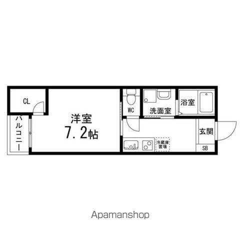 サンセールⅡ(1K/2階)の間取り写真