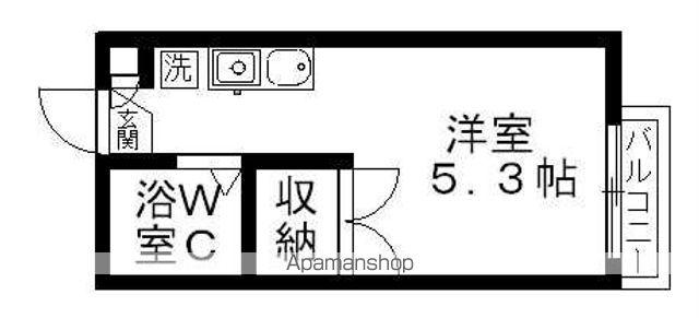 レオパレスドルフィン(1K/1階)の間取り写真