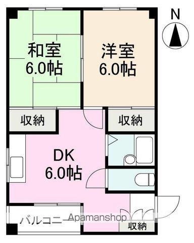 シブヤハイツ(2DK/2階)の間取り写真